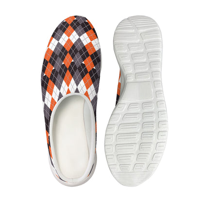 Halloween Themed Argyle Pattern Print Mesh Casual Shoes