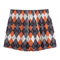 Halloween Themed Argyle Pattern Print Mesh Shorts
