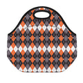 Halloween Themed Argyle Pattern Print Neoprene Lunch Bag