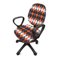 Halloween Themed Argyle Pattern Print Office Chair Cover