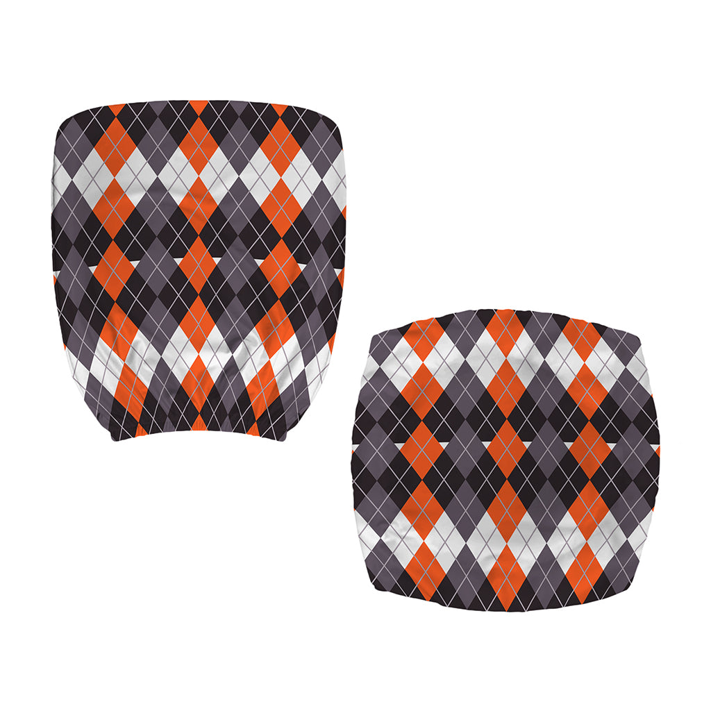 Halloween Themed Argyle Pattern Print Office Chair Cover