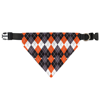 Halloween Themed Argyle Pattern Print Over The Collar Dog Bandana