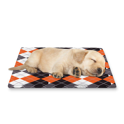 Halloween Themed Argyle Pattern Print Pet Cooling Mat Cover