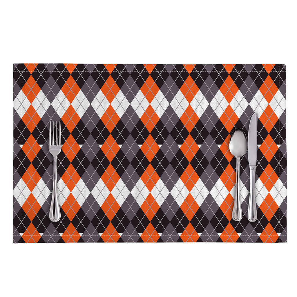 Halloween Themed Argyle Pattern Print Placemat