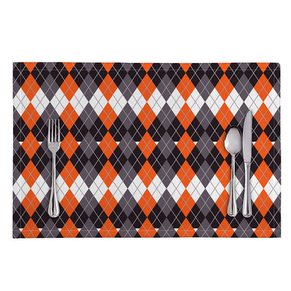 Halloween Themed Argyle Pattern Print Placemat
