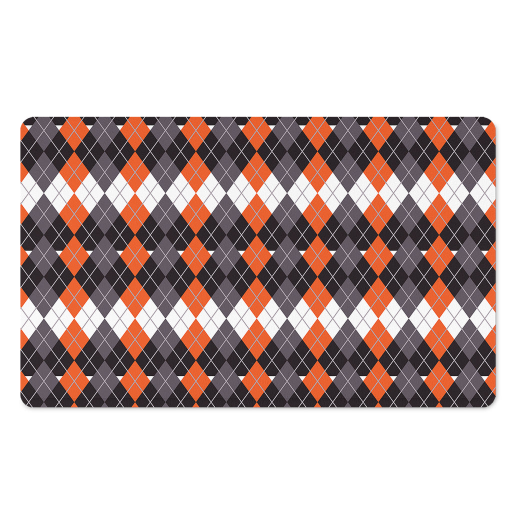 Halloween Themed Argyle Pattern Print Polyester Doormat