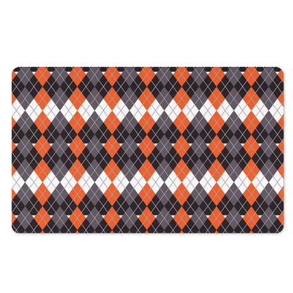 Halloween Themed Argyle Pattern Print Polyester Doormat
