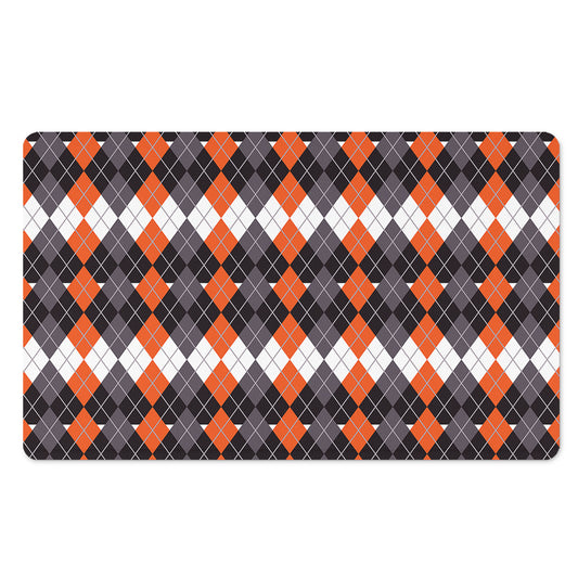 Halloween Themed Argyle Pattern Print Polyester Doormat