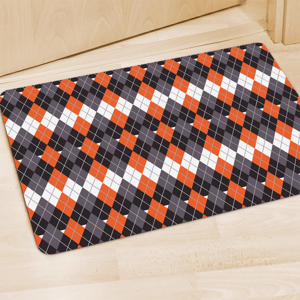 Halloween Themed Argyle Pattern Print Polyester Doormat