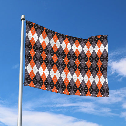 Halloween Themed Argyle Pattern Print Polyester Flag