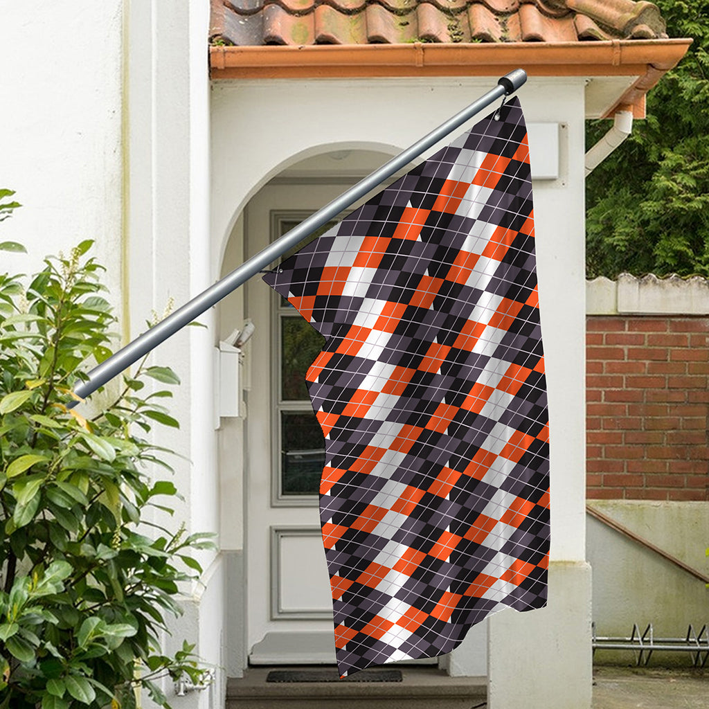 Halloween Themed Argyle Pattern Print Polyester Flag