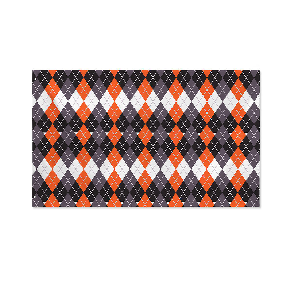 Halloween Themed Argyle Pattern Print Polyester Flag