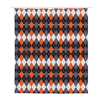 Halloween Themed Argyle Pattern Print Polyester Shower Curtain
