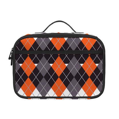 Halloween Themed Argyle Pattern Print Portable Lunch Bag