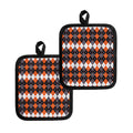 Halloween Themed Argyle Pattern Print Pot Holders