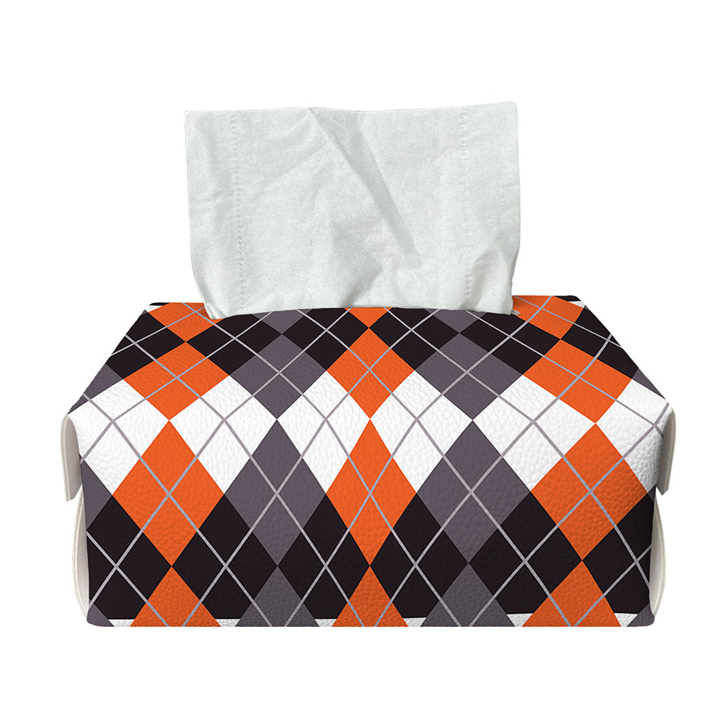 Halloween Themed Argyle Pattern Print Rectangle Tissue Box Cover