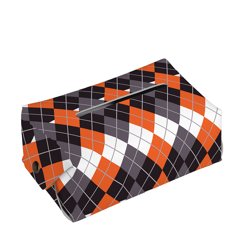 Halloween Themed Argyle Pattern Print Rectangle Tissue Box Cover