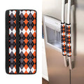 Halloween Themed Argyle Pattern Print Refrigerator Handle Covers