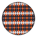 Halloween Themed Argyle Pattern Print Round Floor Mat