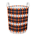 Halloween Themed Argyle Pattern Print Round Laundry Basket