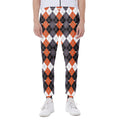 Halloween Themed Argyle Pattern Print Joggers