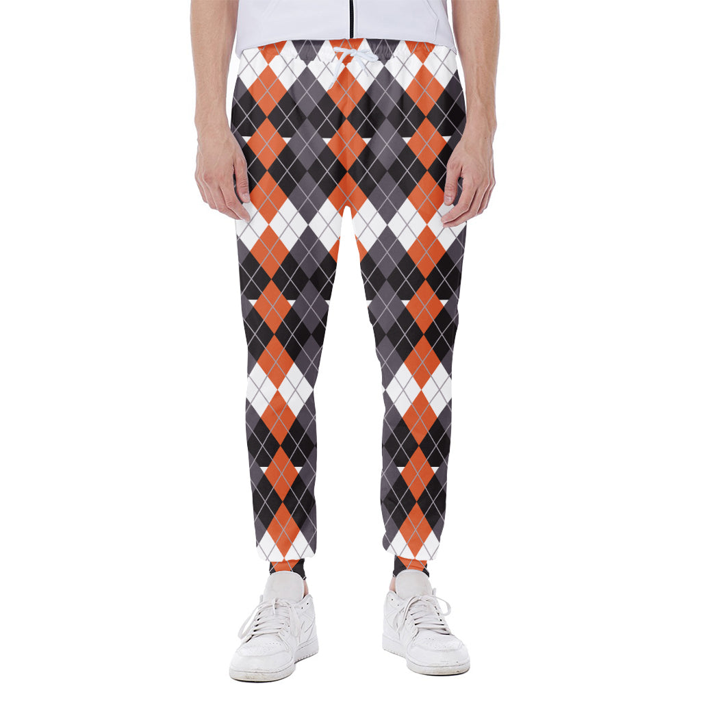Halloween Themed Argyle Pattern Print Scuba Joggers