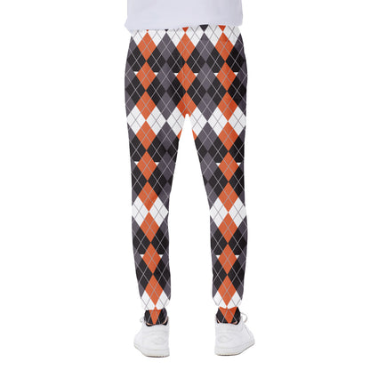 Halloween Themed Argyle Pattern Print Scuba Joggers