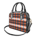 Halloween Themed Argyle Pattern Print Shoulder Handbag