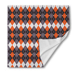 Halloween Themed Argyle Pattern Print Silk Bandana