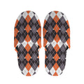 Halloween Themed Argyle Pattern Print Slippers