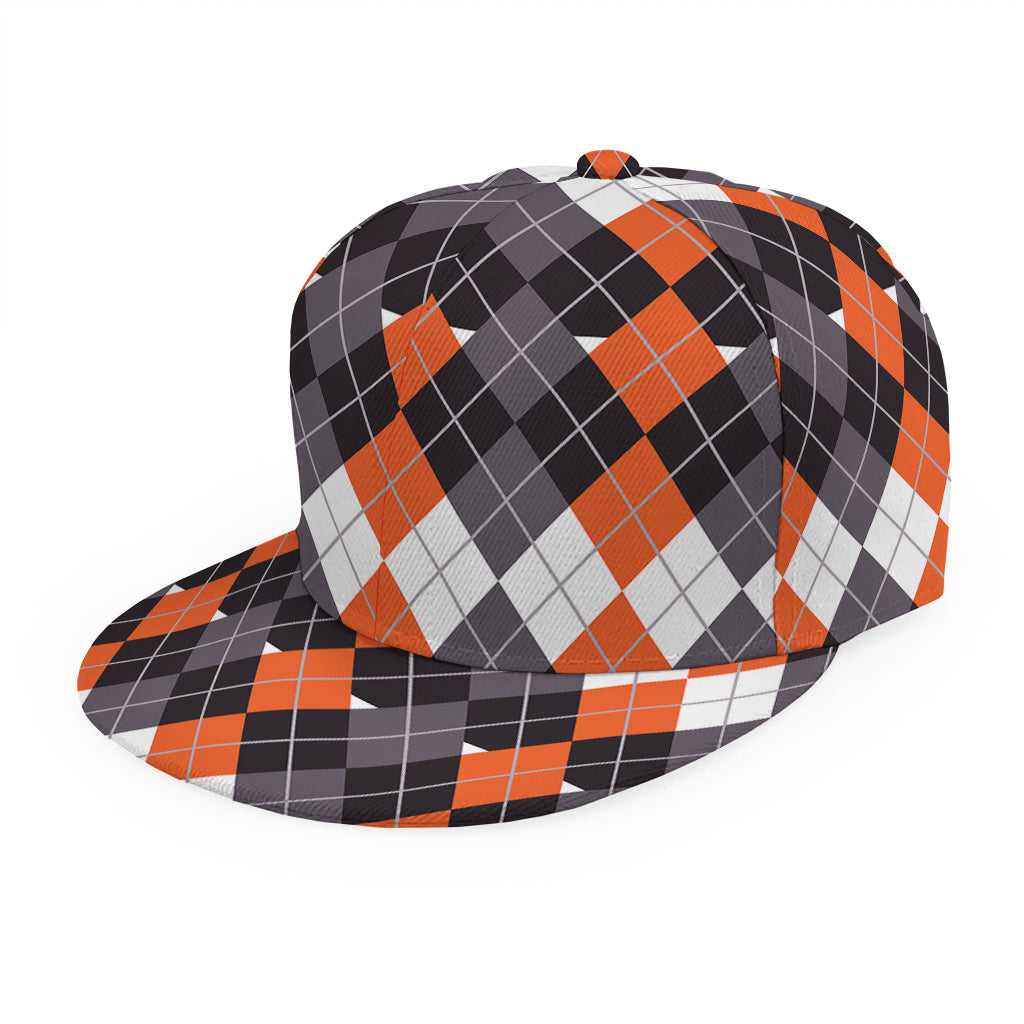 Halloween Themed Argyle Pattern Print Snapback Cap