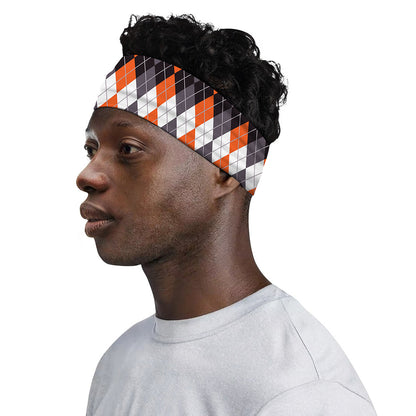 Halloween Themed Argyle Pattern Print Sports Headband