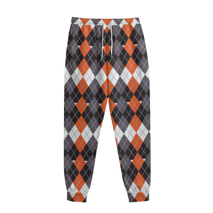 Halloween Themed Argyle Pattern Print Sweatpants