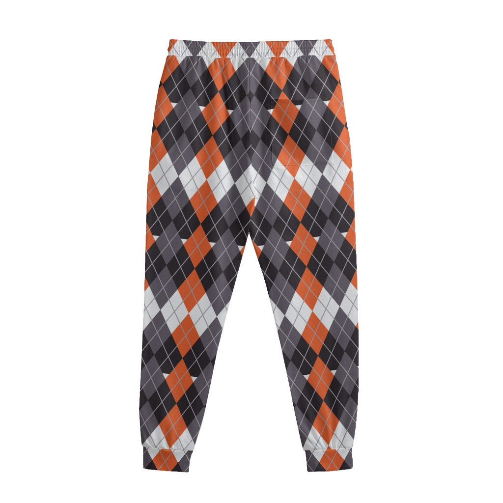 Halloween Themed Argyle Pattern Print Sweatpants