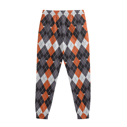Halloween Themed Argyle Pattern Print Sweatpants