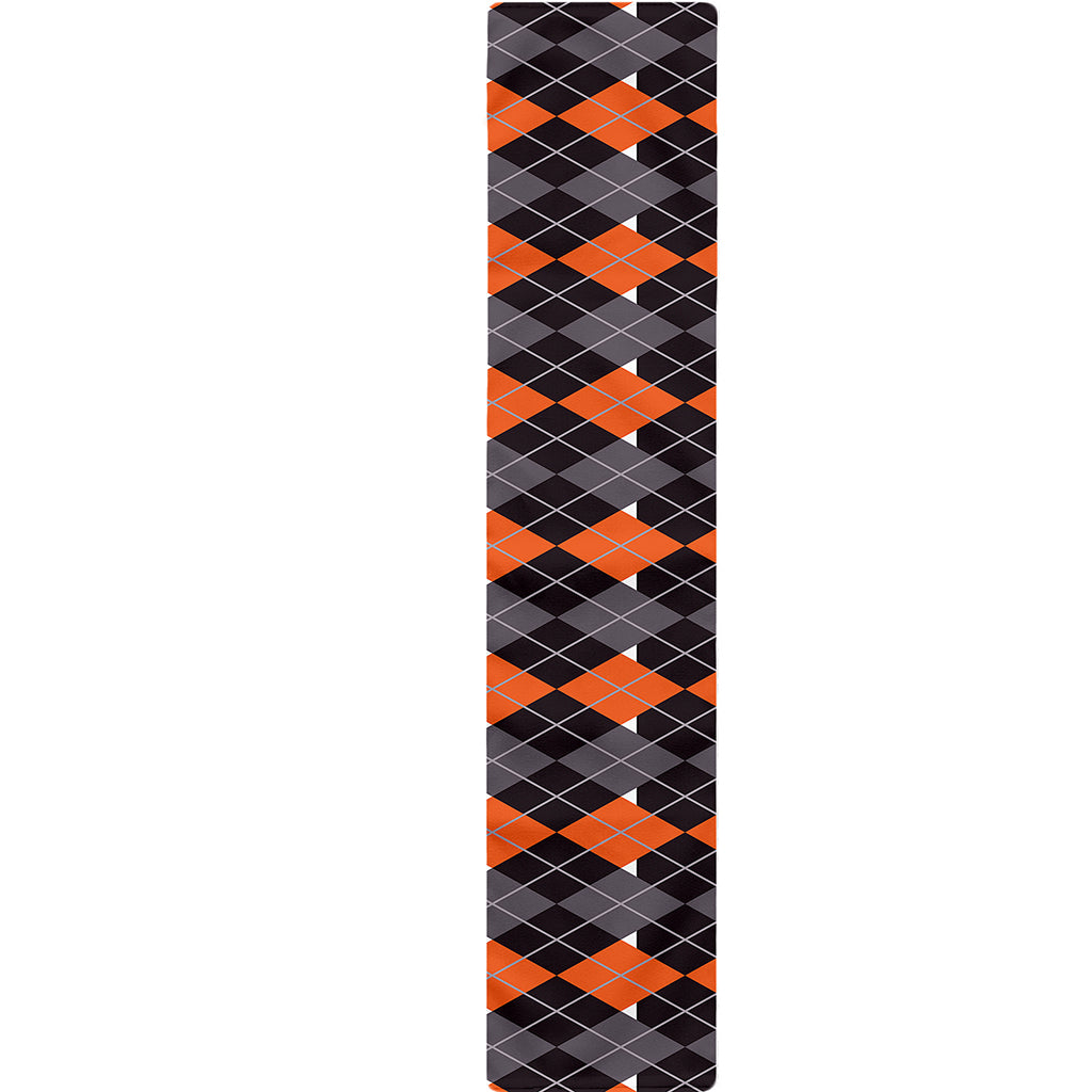 Halloween Themed Argyle Pattern Print Table Runner
