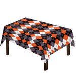 Halloween Themed Argyle Pattern Print Tablecloth