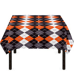 Halloween Themed Argyle Pattern Print Tablecloth