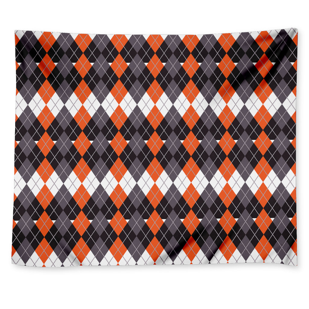 Halloween Themed Argyle Pattern Print Tapestry