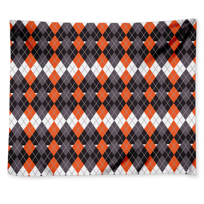 Halloween Themed Argyle Pattern Print Tapestry