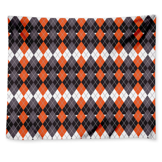 Halloween Themed Argyle Pattern Print Tapestry