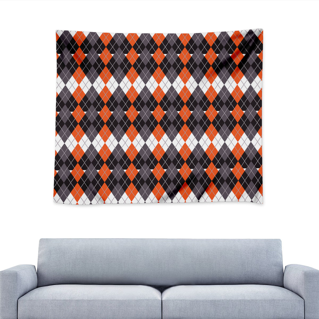 Halloween Themed Argyle Pattern Print Tapestry