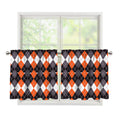 Halloween Themed Argyle Pattern Print Tier Curtains