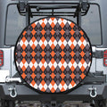 Halloween Themed Argyle Pattern Print Tire Cover