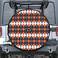 Halloween Themed Argyle Pattern Print Tire Cover With Camera Hole
