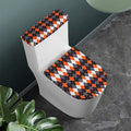 Halloween Themed Argyle Pattern Print Toilet Lid And Tank Cover Set