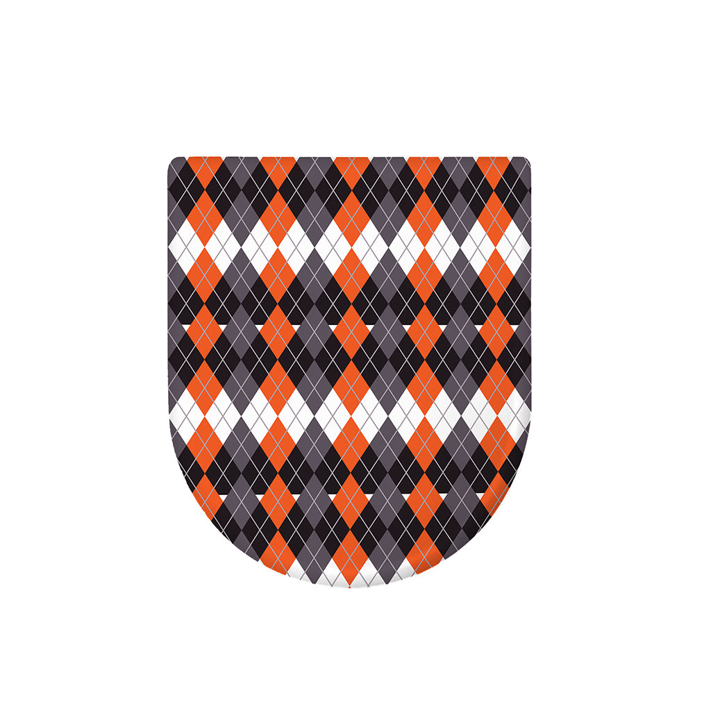 Halloween Themed Argyle Pattern Print Toilet Lid Cover