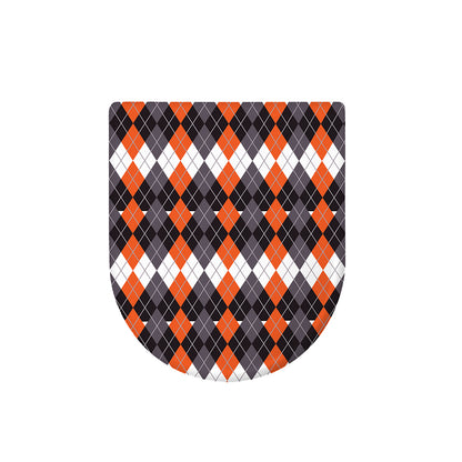 Halloween Themed Argyle Pattern Print Toilet Lid Cover