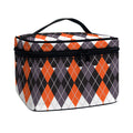 Halloween Themed Argyle Pattern Print Travel Makeup Bag