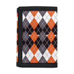 Halloween Themed Argyle Pattern Print Trifold Wallet